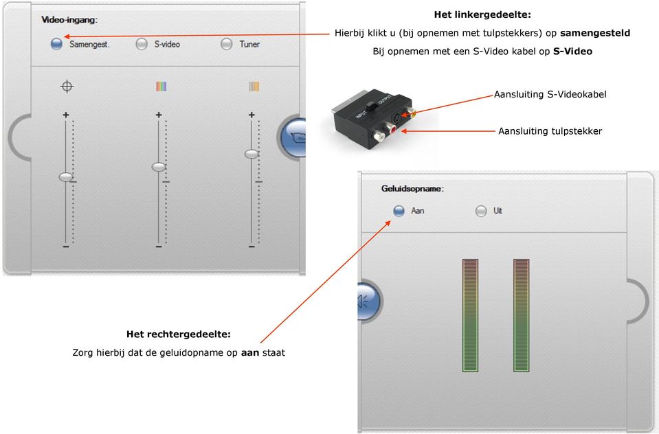 kabel op S-Video Aansluiting S-Videokabel Aansluiting