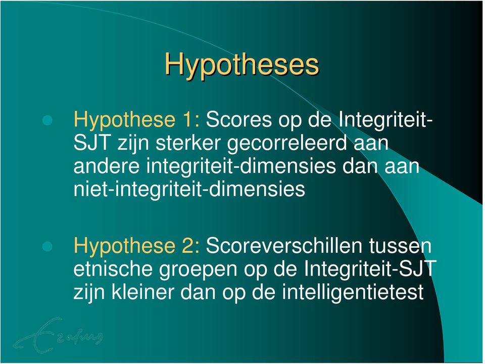 niet-integriteit-dimensies Hypothese 2: Scoreverschillen tussen