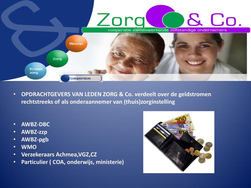 onderaannemer van (thuis)zorginstelling AWBZ-DBC