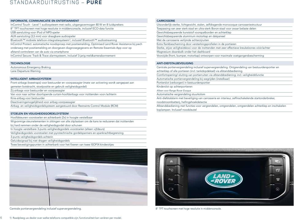 Bluetooth audiostreaming InControl Protect: automatische noodoproep met positiemelding, Optimised Land Rover Assistance bij pech onderweg met positiemelding en doorgeven diagnosegegevens en Remote