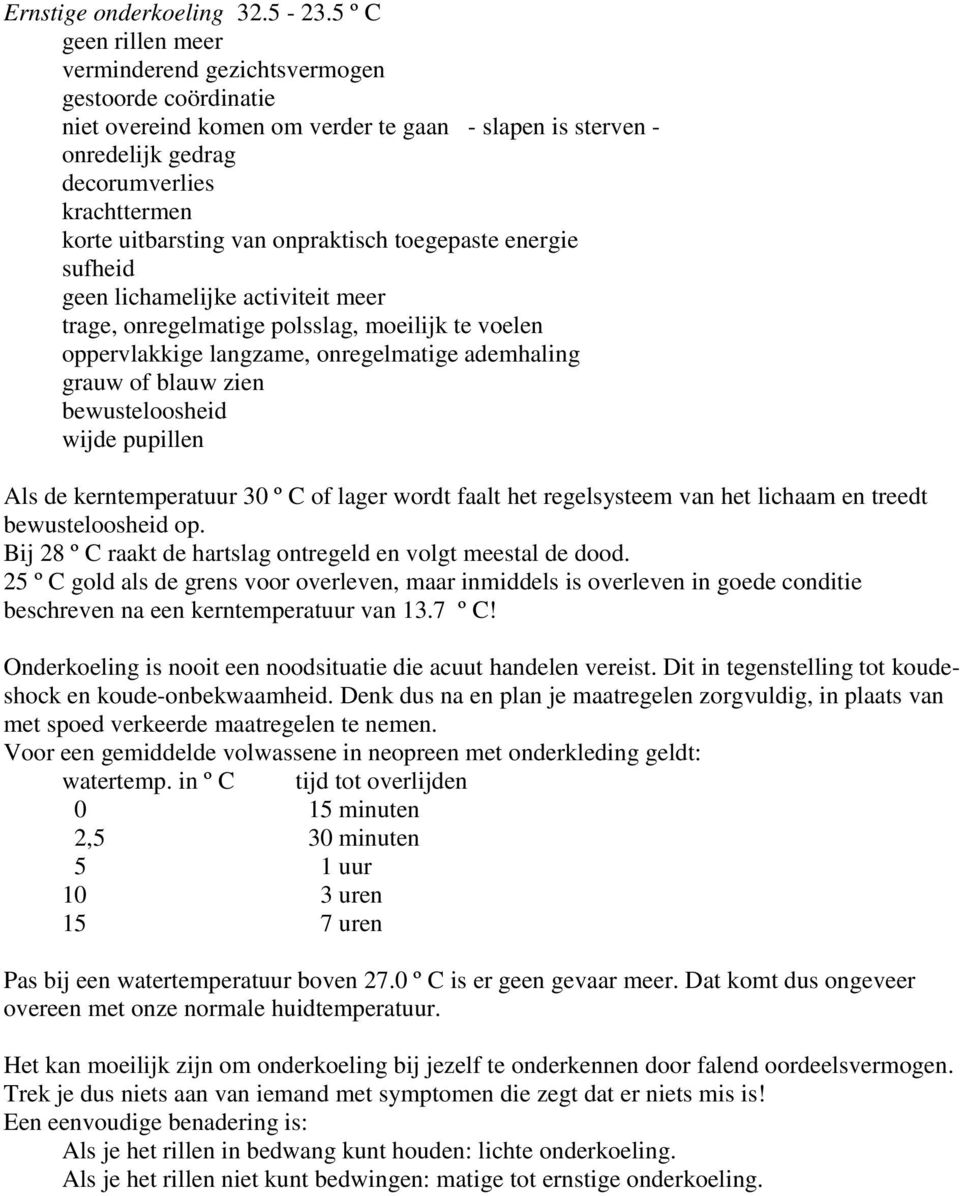 van onpraktisch toegepaste energie sufheid geen lichamelijke activiteit meer trage, onregelmatige polsslag, moeilijk te voelen oppervlakkige langzame, onregelmatige ademhaling grauw of blauw zien