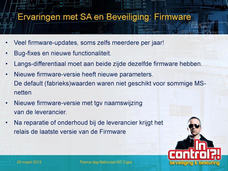 Nieuwe firmware-versie heeft nieuwe parameters.