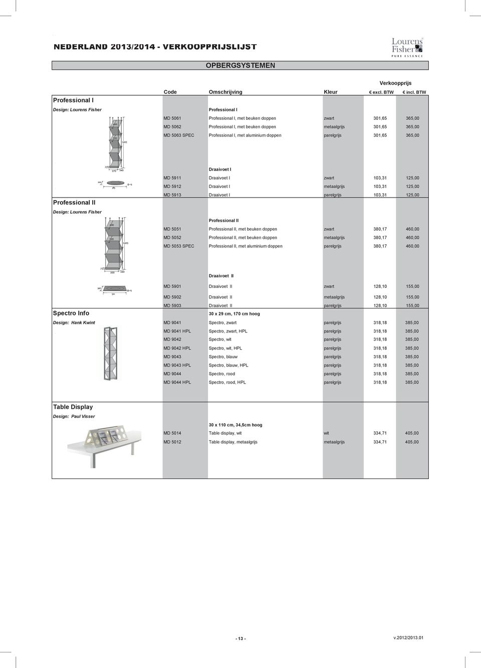 parelgrijs 103,31 125,00 Professional II MD 5051 Professional II, met beuken doppen zwart 380,17 460,00 MD 5052 Professional II, met beuken doppen metaalgrijs 380,17 460,00 MD 5053 SPEC Professional