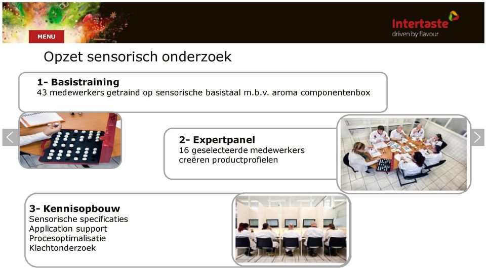 aroma componentenbox 2- Expertpanel 16 geselecteerde medewerkers
