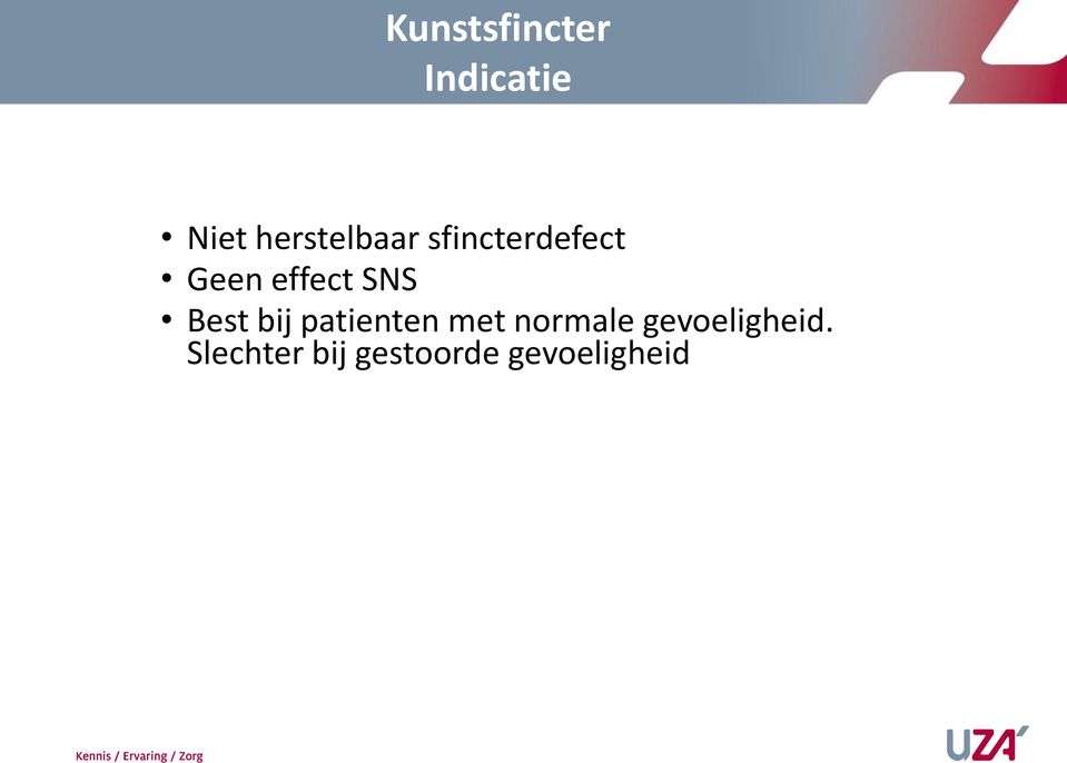 effect SNS Best bij patienten met