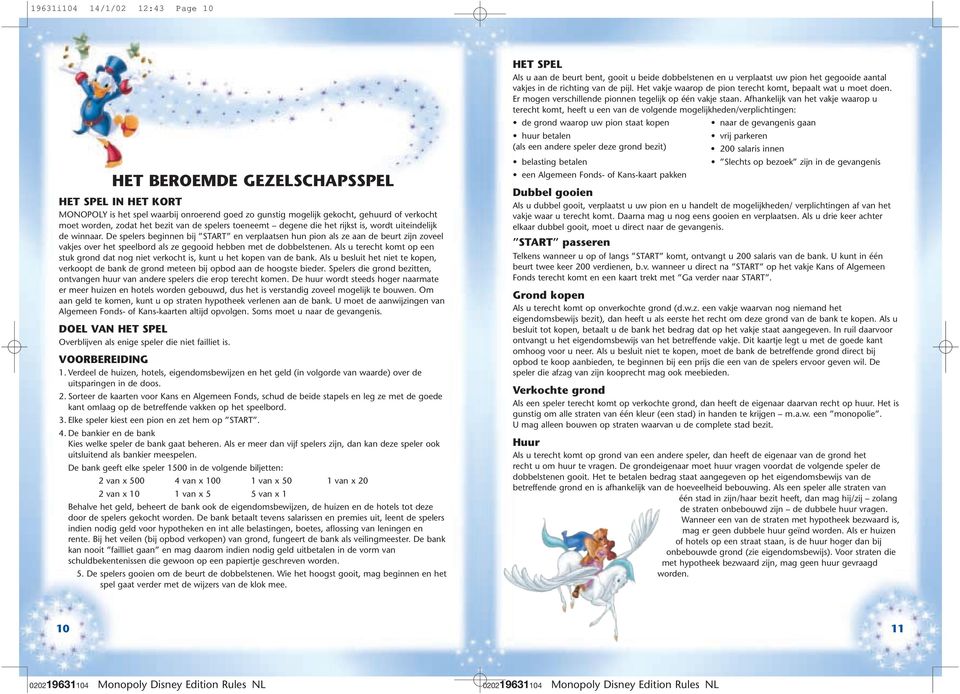 3rd i104 14/1/02 12:42 Page Disney Monopoly. Rules. Magnet Harlequin i - PDF Gratis download