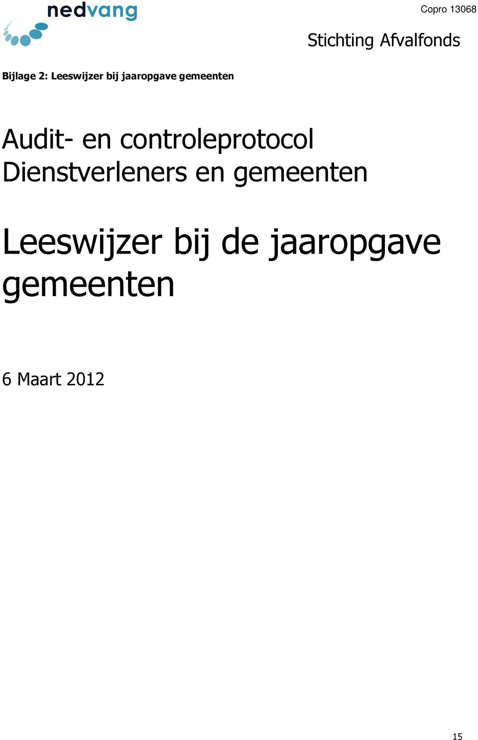 Dienstverleners en gemeenten Leeswijzer