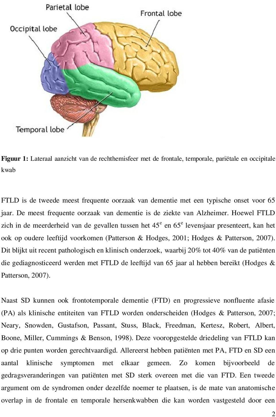 Hoewel FTLD zich in de meerderheid van de gevallen tussen het 45 e en 65 e levensjaar presenteert, kan het ook op oudere leeftijd voorkomen (Patterson & Hodges, 2001; Hodges & Patterson, 2007).