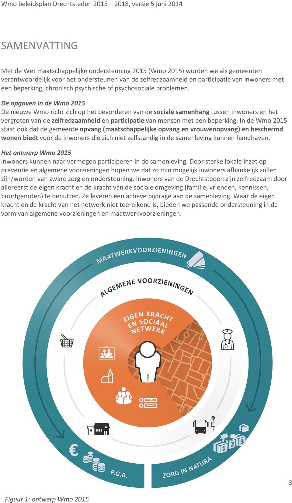De opgaven in de Wmo 2015 De nieuwe Wmo richt zich op het bevorderen van de sociale samenhang tussen inwoners en het vergroten van de zelfredzaamheid en participatie van mensen met een beperking.