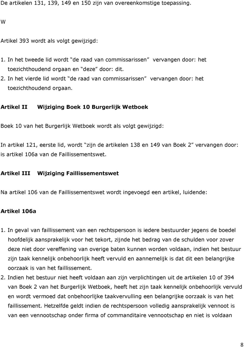 In het vierde lid wordt de raad van commissarissen vervangen door: het toezichthoudend orgaan.