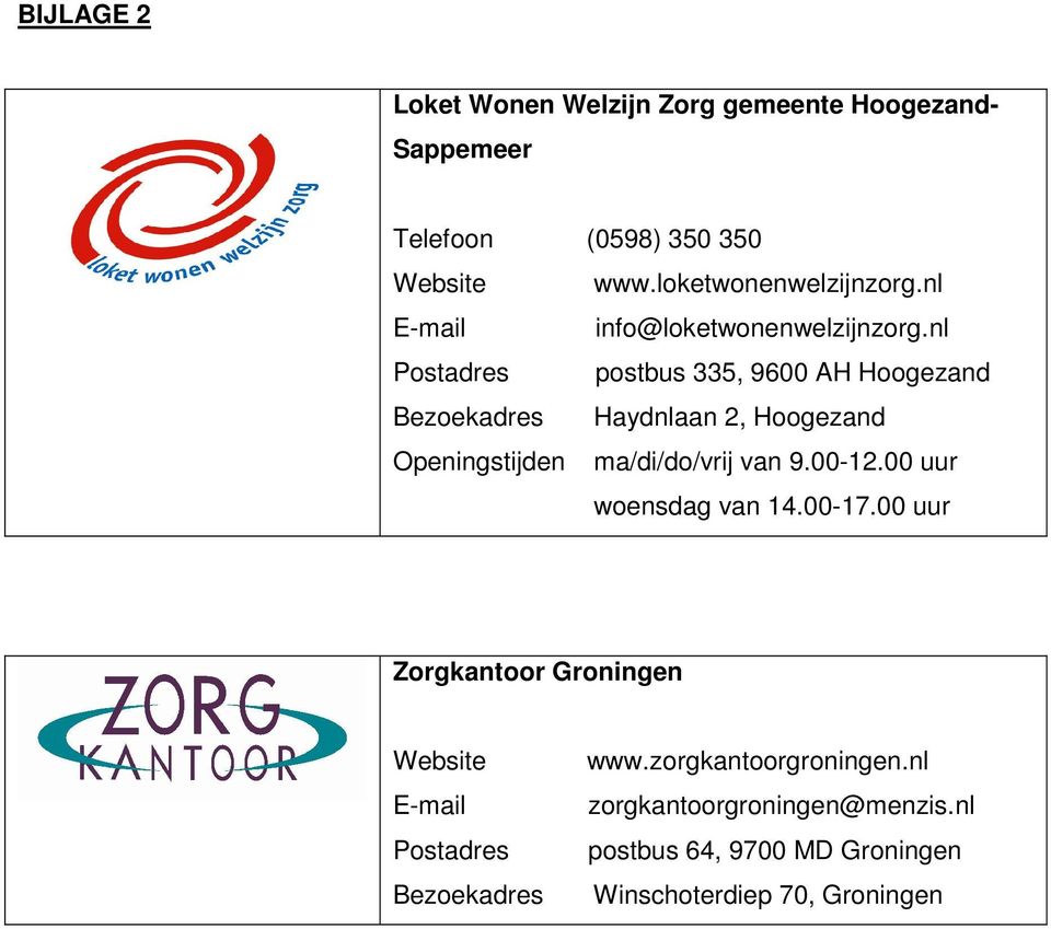 nl Postadres postbus 335, 9600 AH Hoogezand Bezoekadres Haydnlaan 2, Hoogezand Openingstijden ma/di/do/vrij van 9.00-12.