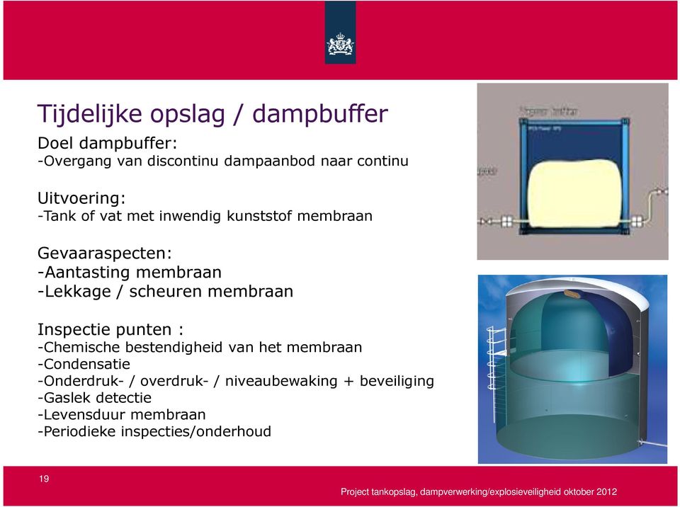 scheuren membraan Inspectie punten : -Chemische bestendigheid van het membraan -Condensatie -Onderdruk- /