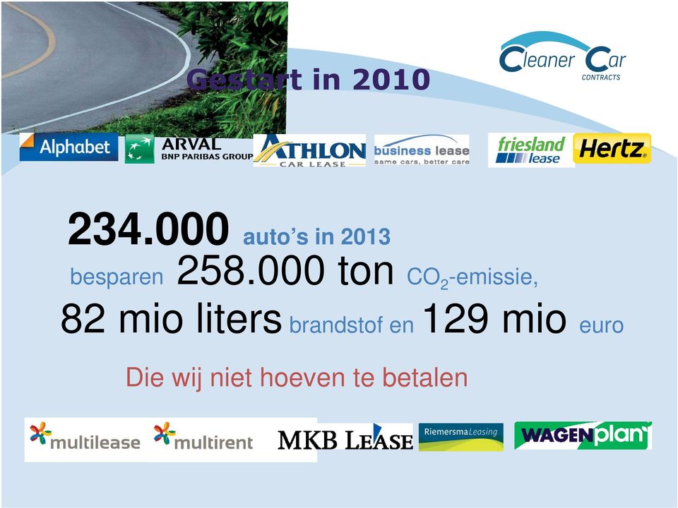 000 ton CO 2 -emissie, 82 mio liters