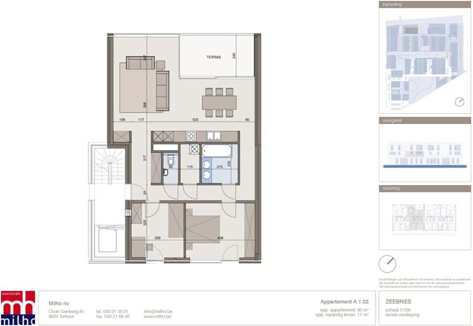 appartement: 90 m²