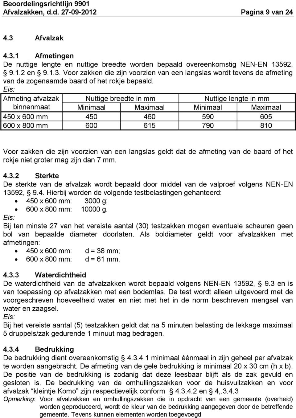 voorzien van een langslas geldt dat de afmeting van de baard of het rokje niet groter mag zijn dan 7 mm. 4.3.