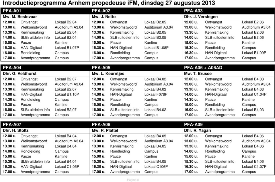 30 u. Kennismaking Lokaal B2.06 14.00 u. SLB+uitdelen info Lokaal B2.04 14.00 u. SLB+uitdelen info Lokaal B2.05 14.00 u. SLB+uitdelen info Lokaal B2.06 15.00 u. Pauze Kantine 15.00 u. Pauze Kantine 15.00 u. Pauze Kantine 15.30 u. HAN-Digitaal Lokaal B1.