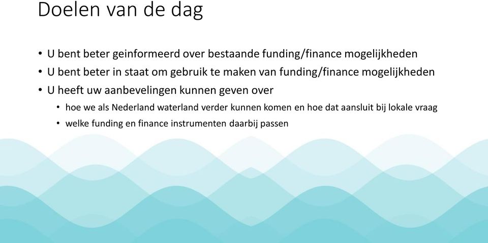 mogelijkheden U heeft uw aanbevelingen kunnen geven over hoe we als Nederland