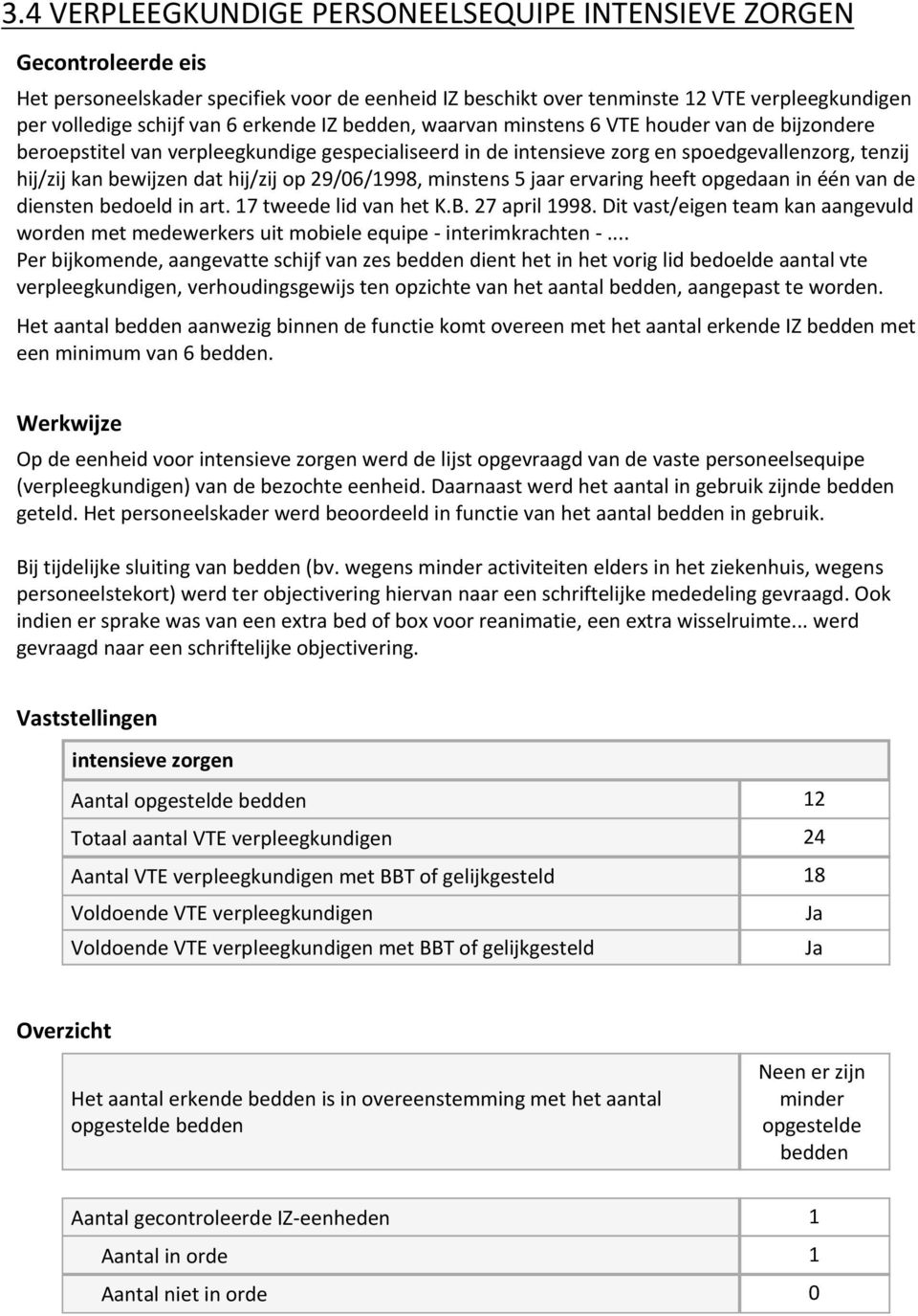 minstens 5 jaar ervaring heeft opgedaan in één van de diensten bedoeld in art. 17 tweede lid van het K.B. 27 april 1998.