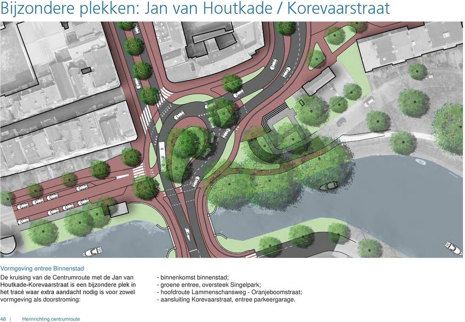 is voor zowel vormgeving als doorstroming: - binnenkomst binnenstad; - groene entree, oversteek Singelpark; -