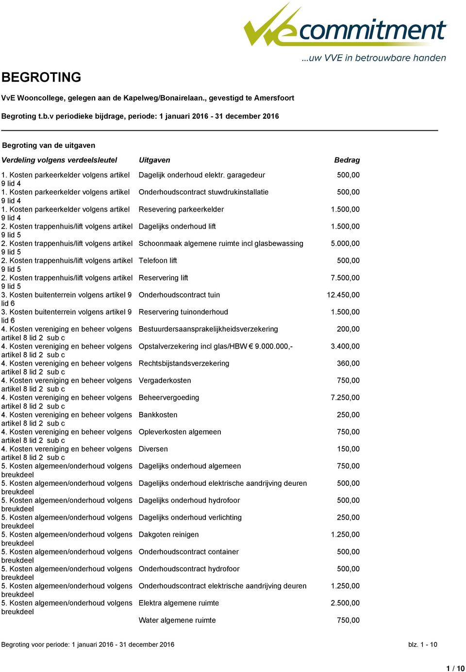 Kosten parkeerkelder volgens artikel 9 lid 4. Kosten parkeerkelder volgens artikel 9 lid 4 2. Kosten trappenhuis/lift volgens artikel 9 lid 5 2. Kosten trappenhuis/lift volgens artikel 9 lid 5 2. Kosten trappenhuis/lift volgens artikel 9 lid 5 2. Kosten trappenhuis/lift volgens artikel 9 lid 5 3.