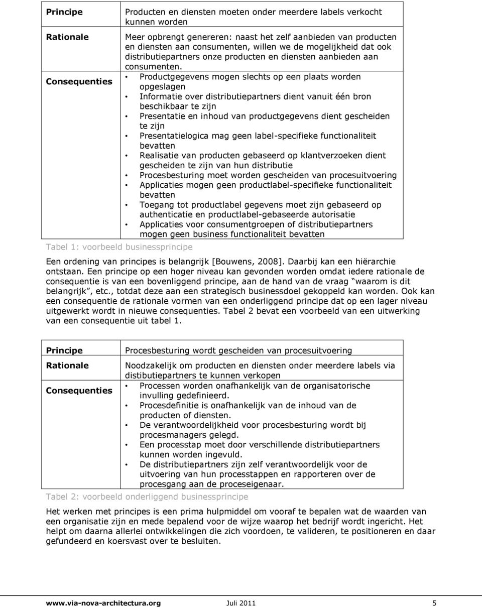 Productgegevens mogen slechts op een plaats worden opgeslagen Informatie over distributiepartners dient vanuit één bron beschikbaar te zijn Presentatie en inhoud van productgegevens dient gescheiden