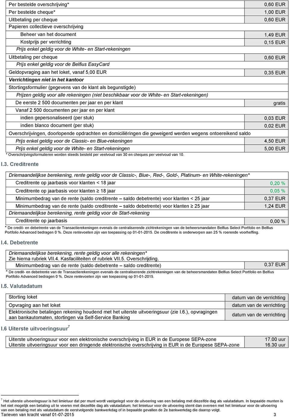 begunstigde) Prijzen geldig voor alle rekeningen (niet beschikbaar voor de White- en Start-rekeningen) De eerste 2 500 documenten per jaar en per klant Vanaf 2 500 documenten per jaar en per klant