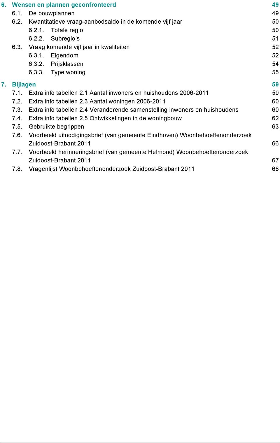 3. Extra info tabellen 2.4 Veranderende samenstelling inwoners en huishoudens 60 7.4. Extra info tabellen 2.5 Ontwikkelingen in de woningbouw 62 7.5. Gebruikte begrippen 63 7.6. Voorbeeld uitnodigingsbrief (van gemeente Eindhoven) Woonbehoeftenonderzoek Zuidoost-Brabant 2011 66 7.