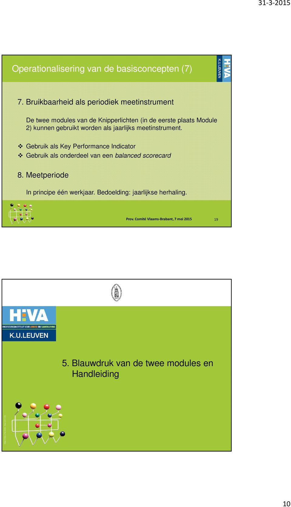 worden als jaarlijks meetinstrument. Gebruik als Key Performance Indicator Gebruik als onderdeel van een balanced scorecard 8.