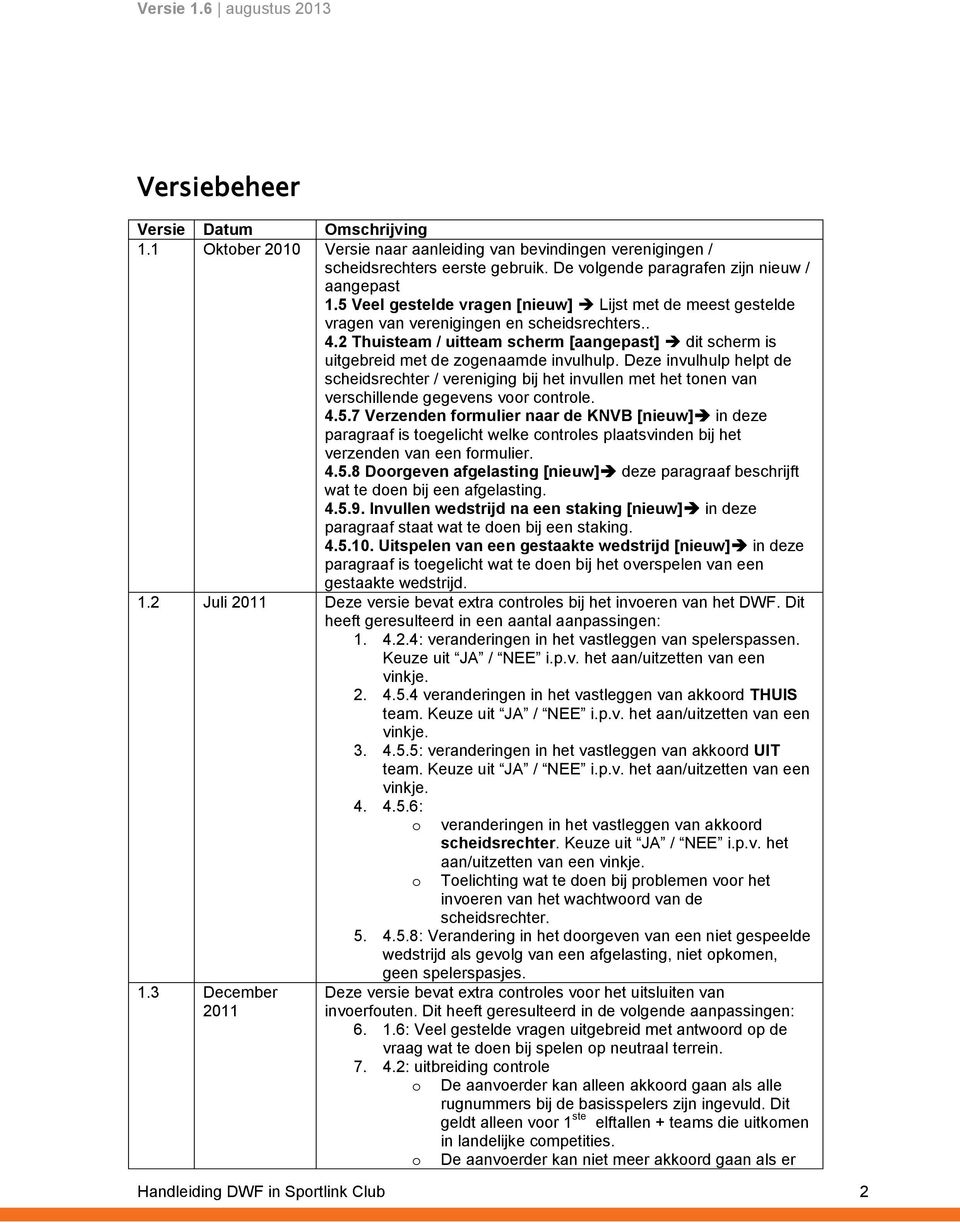 Deze invulhulp helpt de scheidsrechter / vereniging bij het invullen met het tonen van verschillende gegevens voor controle. 4.5.