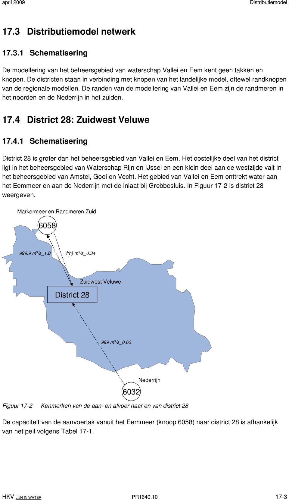De randen van de modellering van Vallei en Eem zijn de randmeren in het noorden en de Nederrijn in het zuiden. 17.4 District 28: Zuidwest Veluwe 17.4.1 Schematisering District 28 is groter dan het beheersgebied van Vallei en Eem.