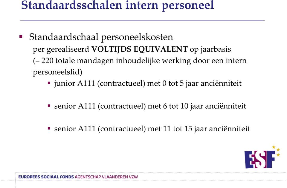 personeelslid) junior A111 (contractueel) met 0 tot 5 jaar anciënniteit senior A111