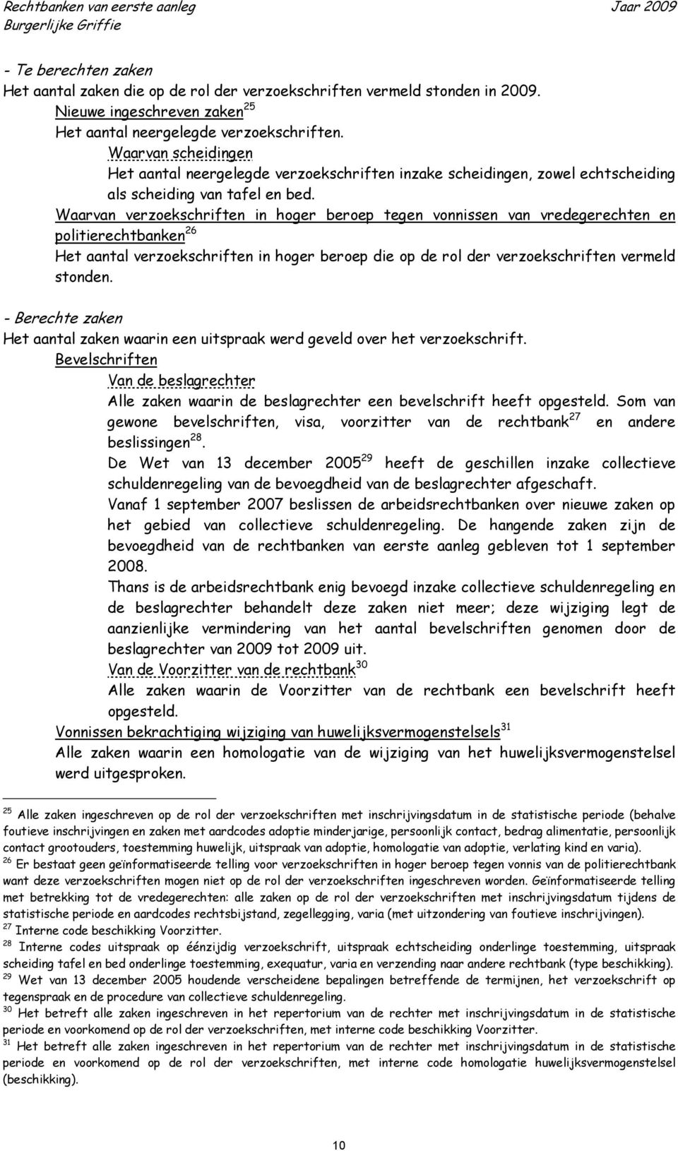 Waarvan scheidingen Het aantal neergelegde verzoekschriften inzake scheidingen, zowel echtscheiding als scheiding van tafel en bed.