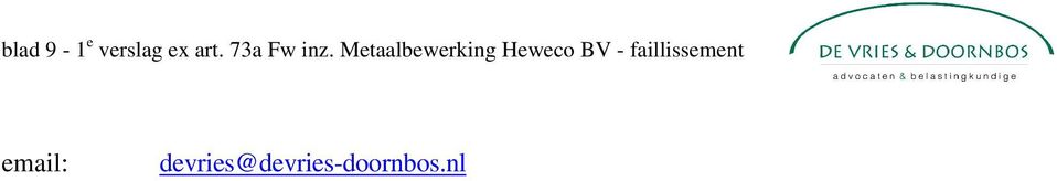 Metaalbewerking Heweco BV -