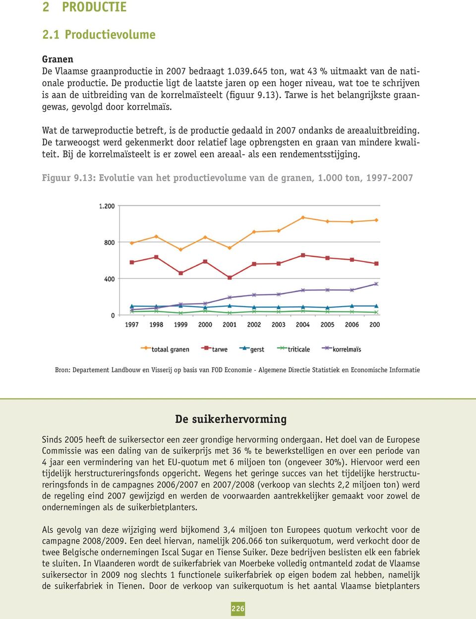 Wat de tarweproductie betreft, is de productie gedaald in 2007 ondanks de areaaluitbreiding. De tarweoogst werd gekenmerkt door relatief lage opbrengsten en graan van mindere kwaliteit.