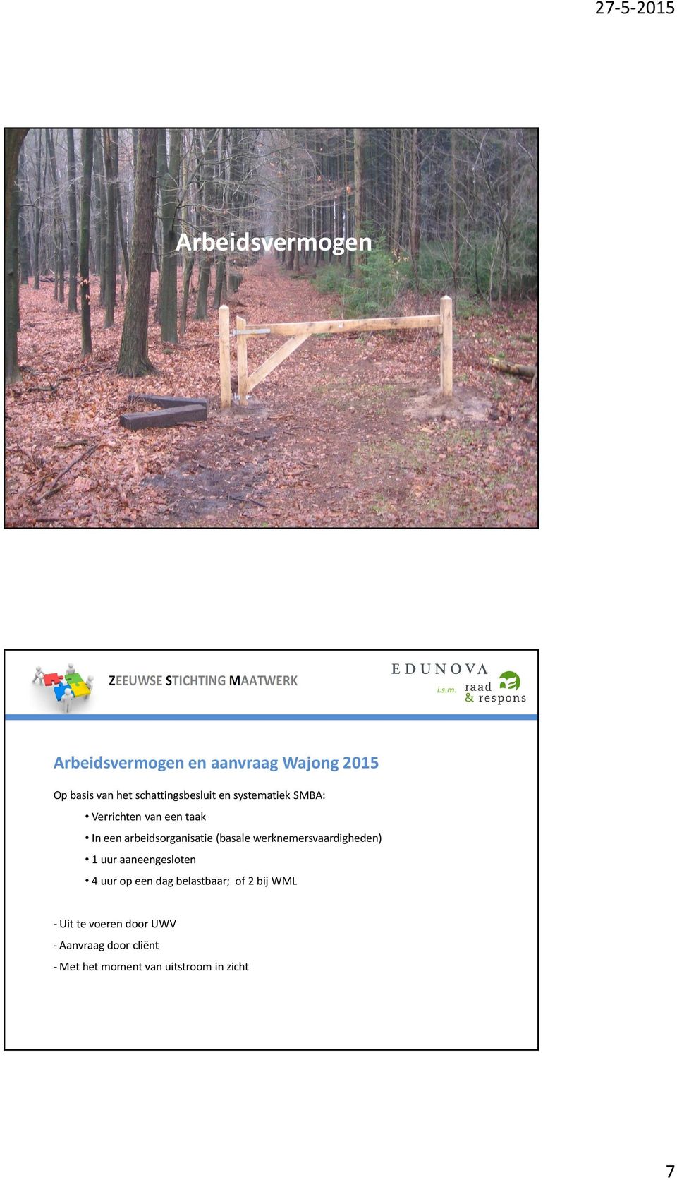 arbeidsorganisatie (basale werknemersvaardigheden) 1 uur aaneengesloten 4 uur op een