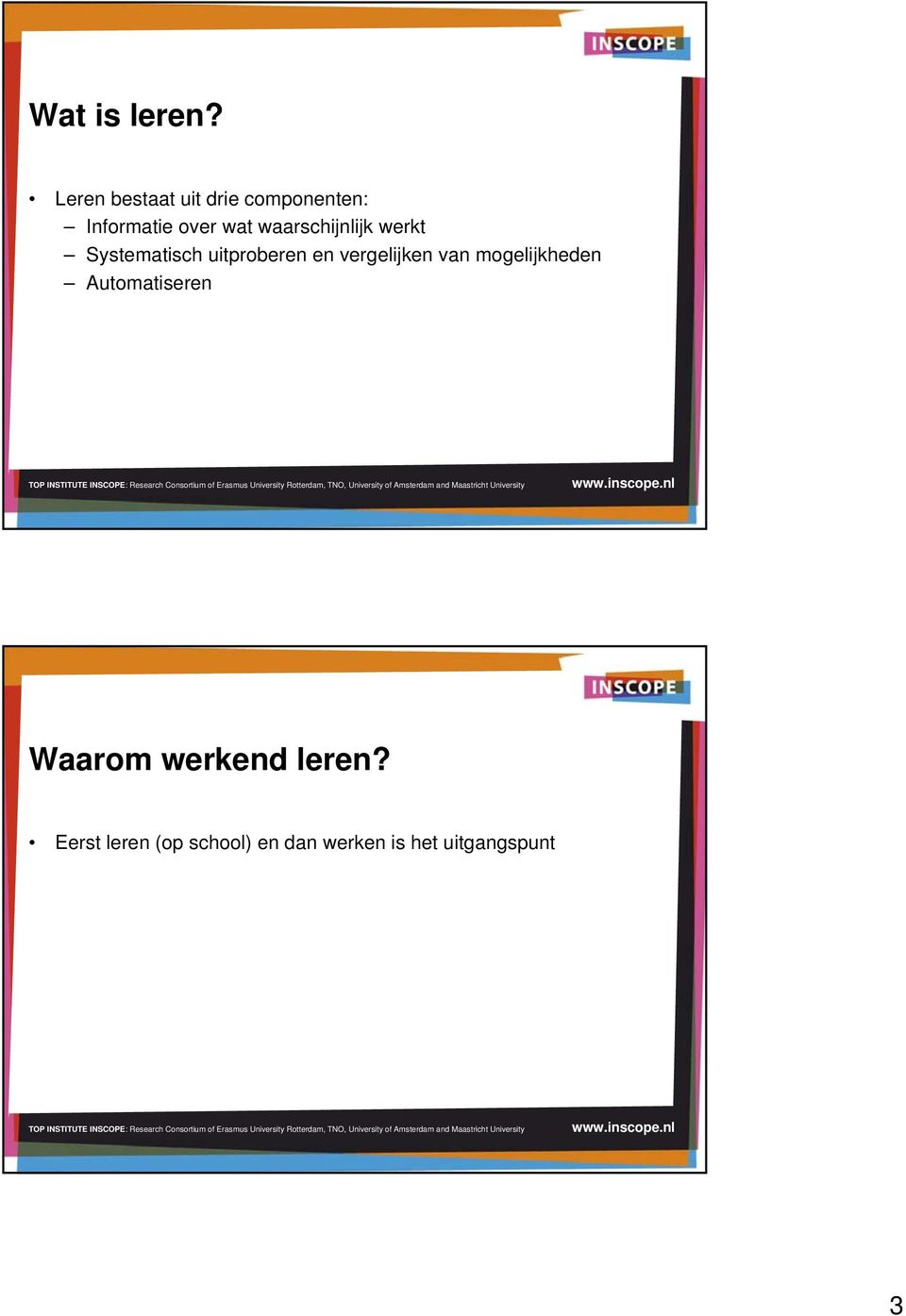 waarschijnlijk werkt Systematisch uitproberen en vergelijken