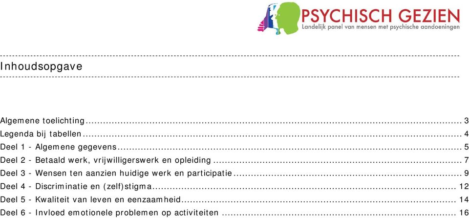 .. 7 Deel 3 - Wensen ten aanzien huidige werk en participatie.