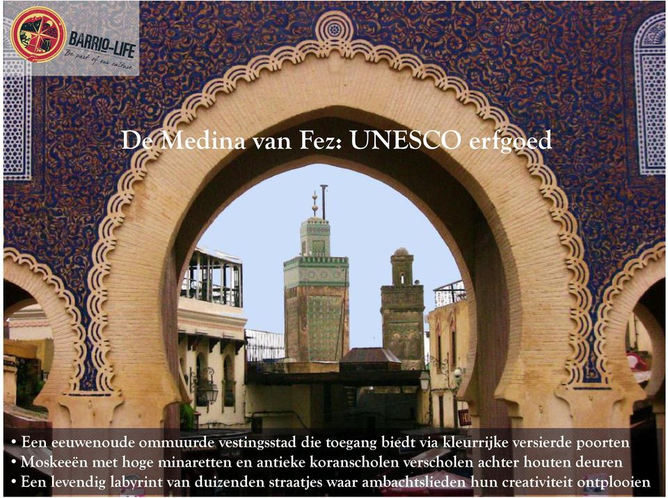 minaretten en antieke koranscholen verscholen achter houten deuren Een