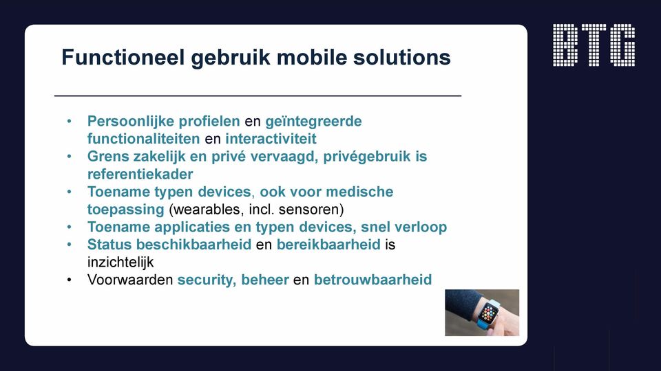 devices, ook voor medische toepassing (wearables, incl.