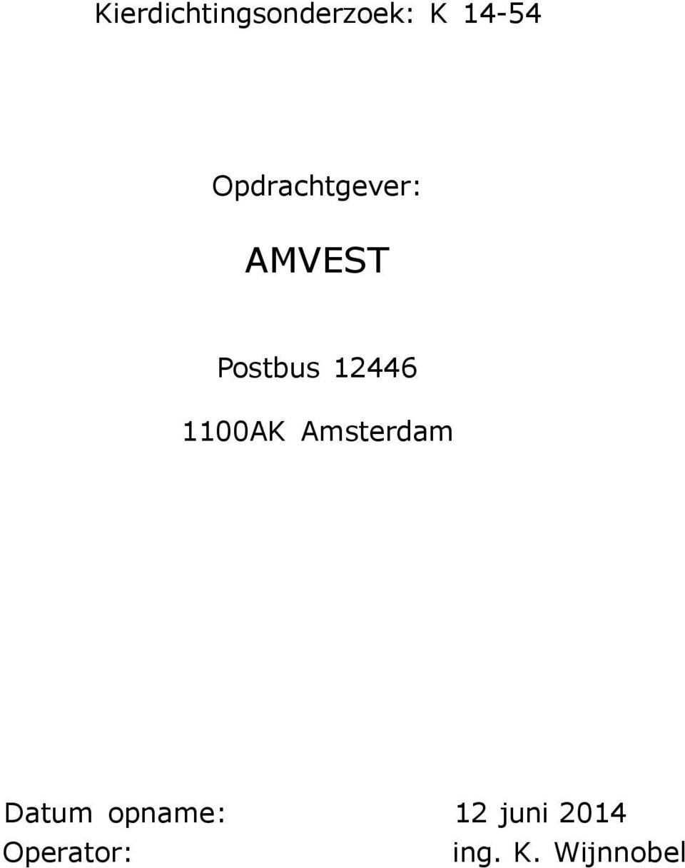 12446 1100AK Amsterdam Datum