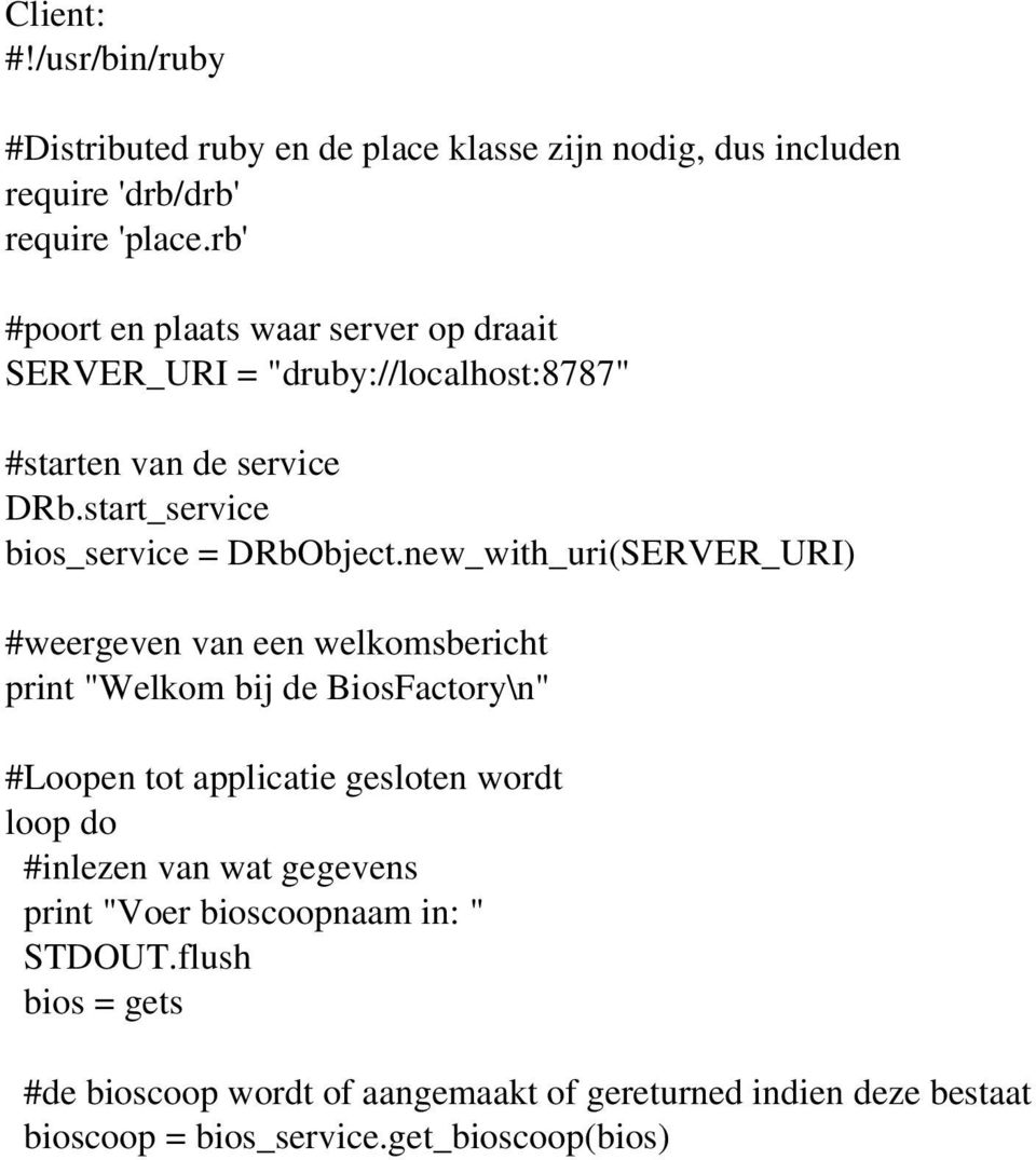 start_service bios_service = DRbObject.