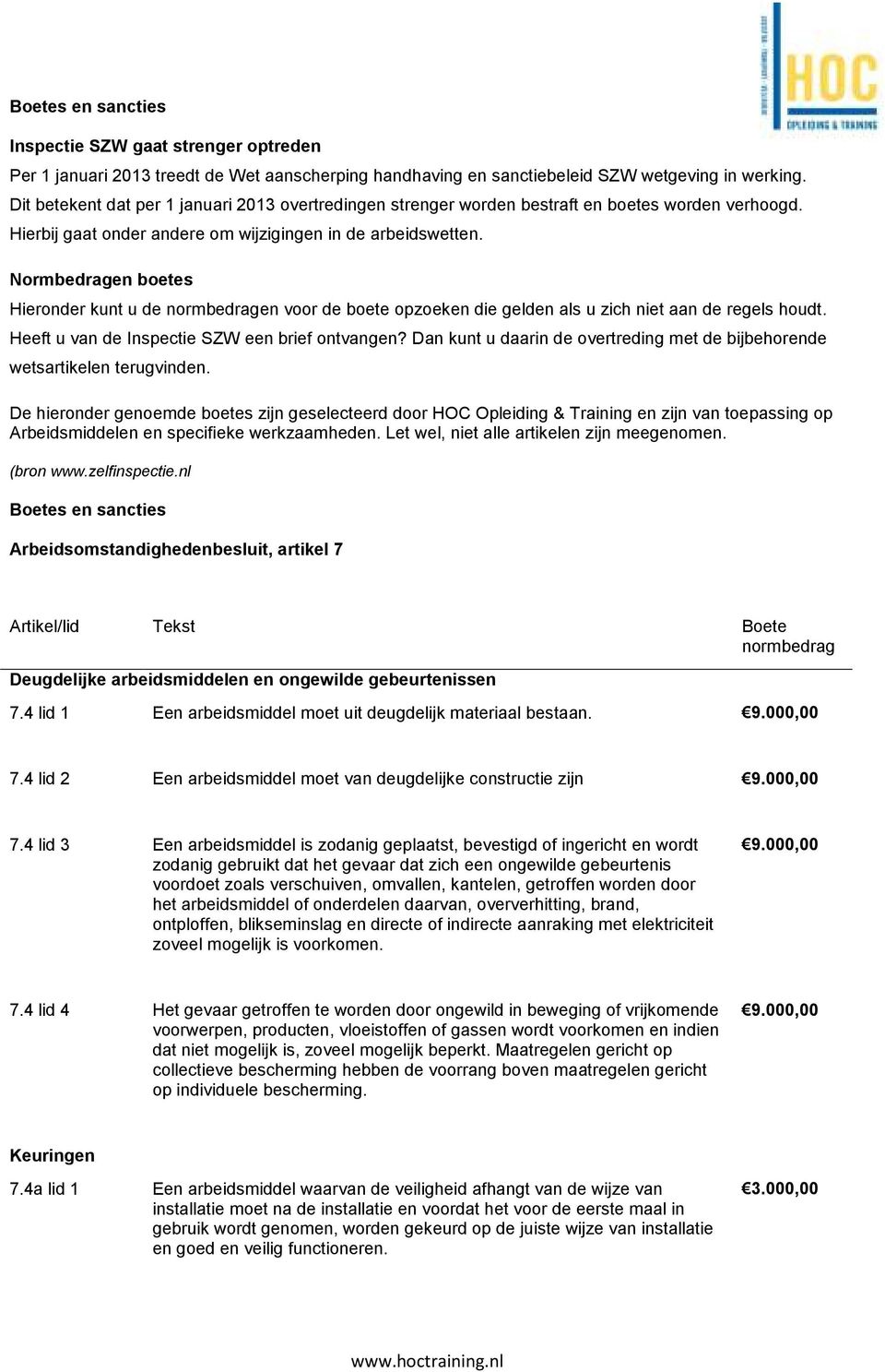 Normbedragen boetes Hieronder kunt u de normbedragen voor de boete opzoeken die gelden als u zich niet aan de regels houdt. Heeft u van de Inspectie SZW een brief ontvangen?