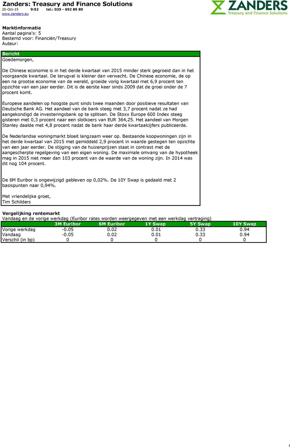 Dit is de eerste keer sinds 29 dat de groei onder de 7 procent komt. Europese aandelen op hoogste punt sinds twee maanden door positieve resultaten van Deutsche Bank AG.