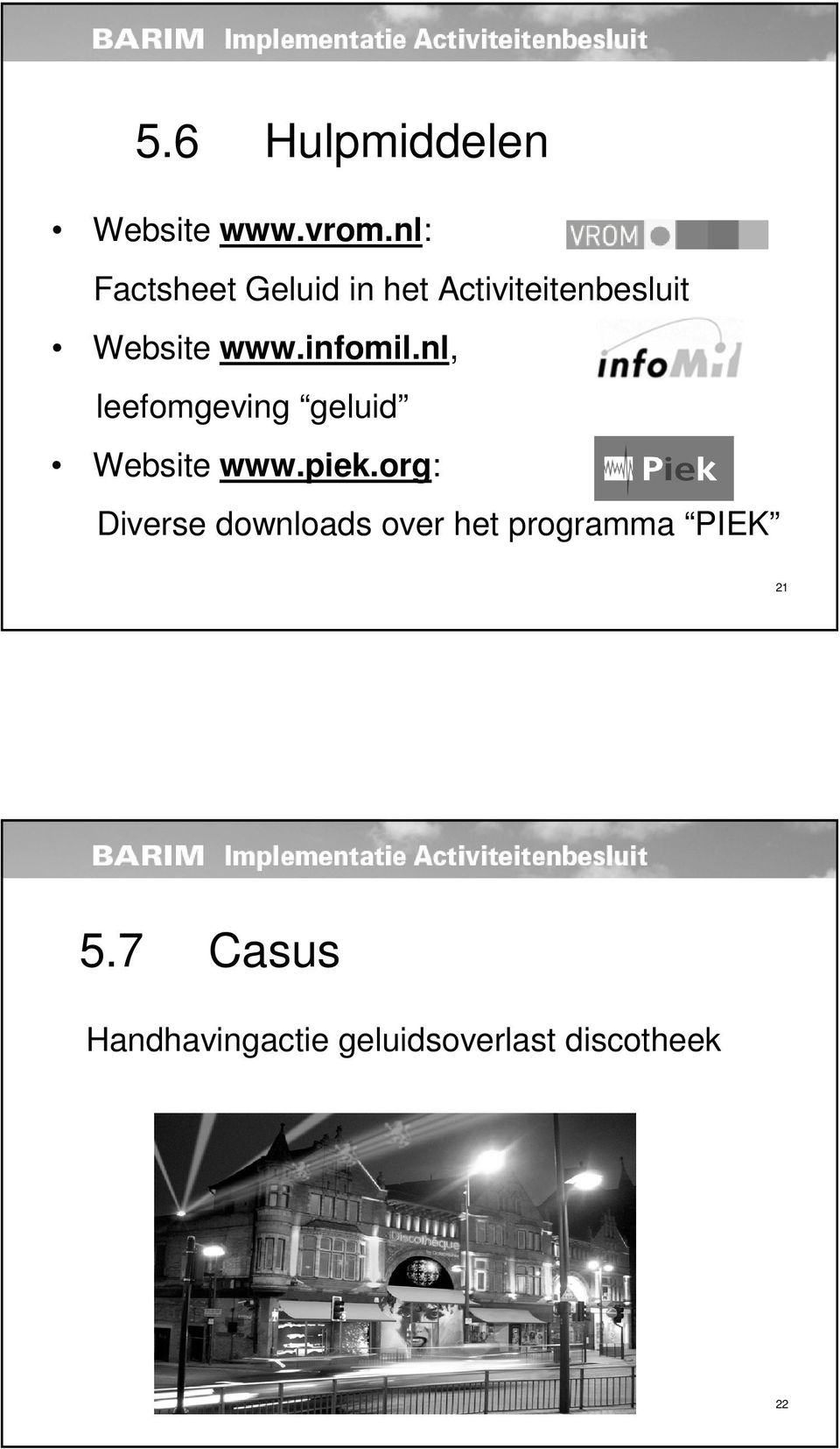 infomil.nl, leefomgeving geluid Website www.piek.