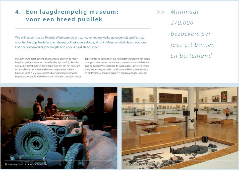 0 0 0 b e z o e k e r s p e r j a a r u i t b i n n e n - Museum WO2 heeft bovendien de ambitie een van de meest laagdrempelige musea van Nederland te zijn.
