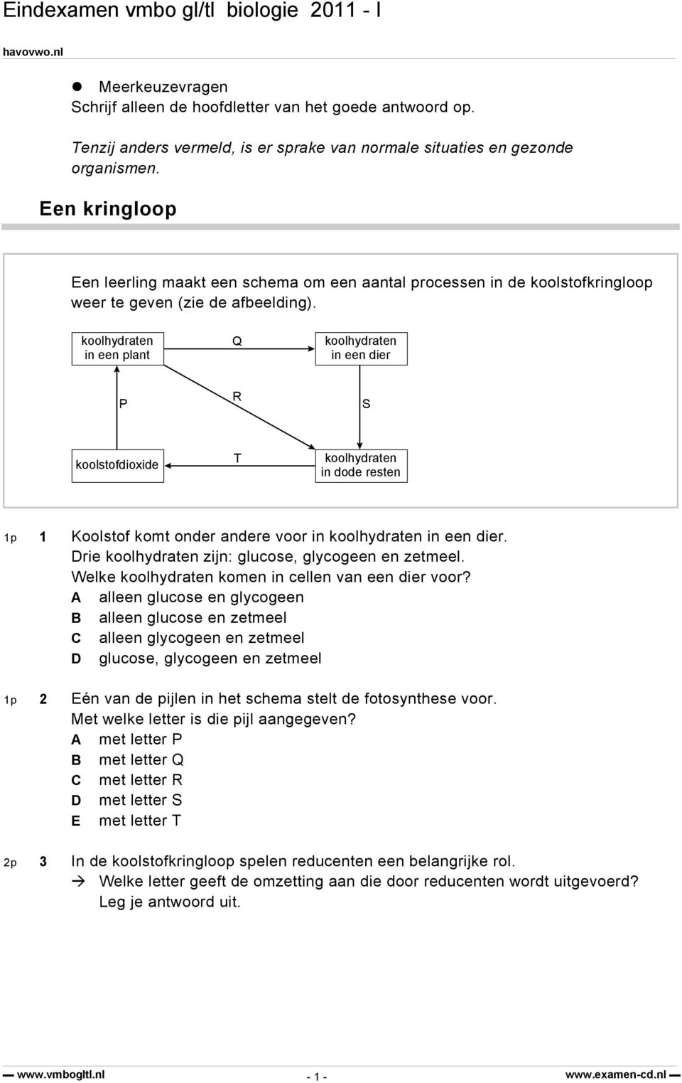 koolhydraten in een plant Q koolhydraten in een dier P R S koolstofdioxide T koolhydraten in dode resten 1p 1 Koolstof komt onder andere voor in koolhydraten in een dier.