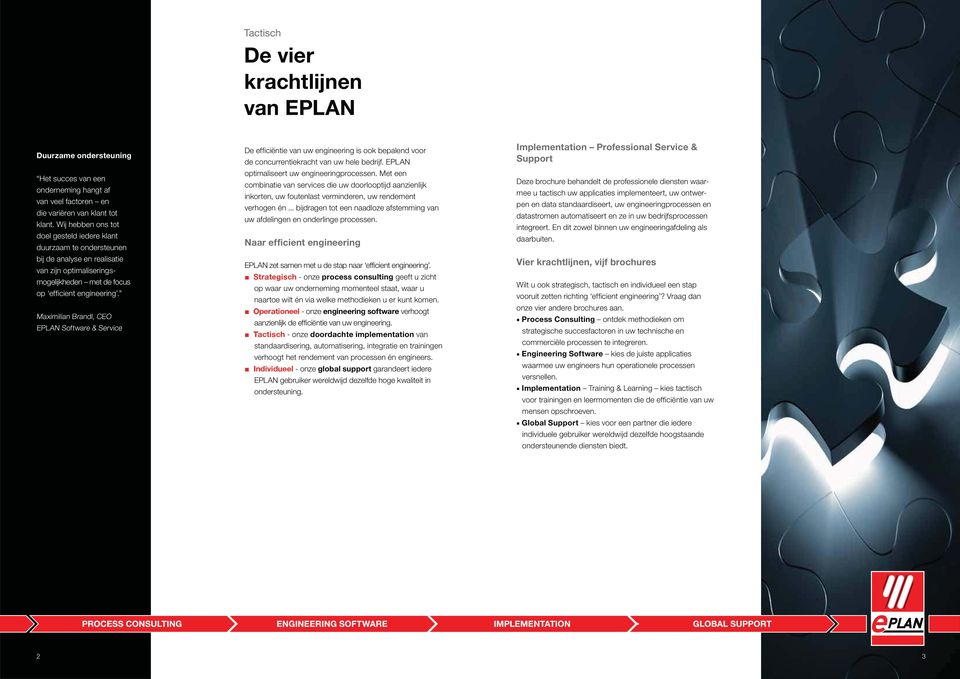 Maximilian Brandl, CEO EPLAN Software & Service De efficiëntie van uw engineering is ook bepalend voor de concurrentiekracht van uw hele bedrijf. EPLAN optimaliseert uw engineeringprocessen.