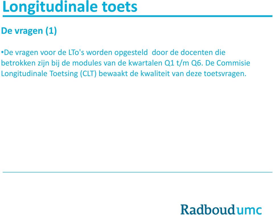 docenten die betrokken zijn bij de modules van de kwartalen Q1 t/m Q6.