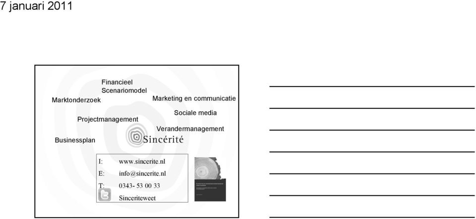 Sociale media Verandermanagement I: www.sincerite.