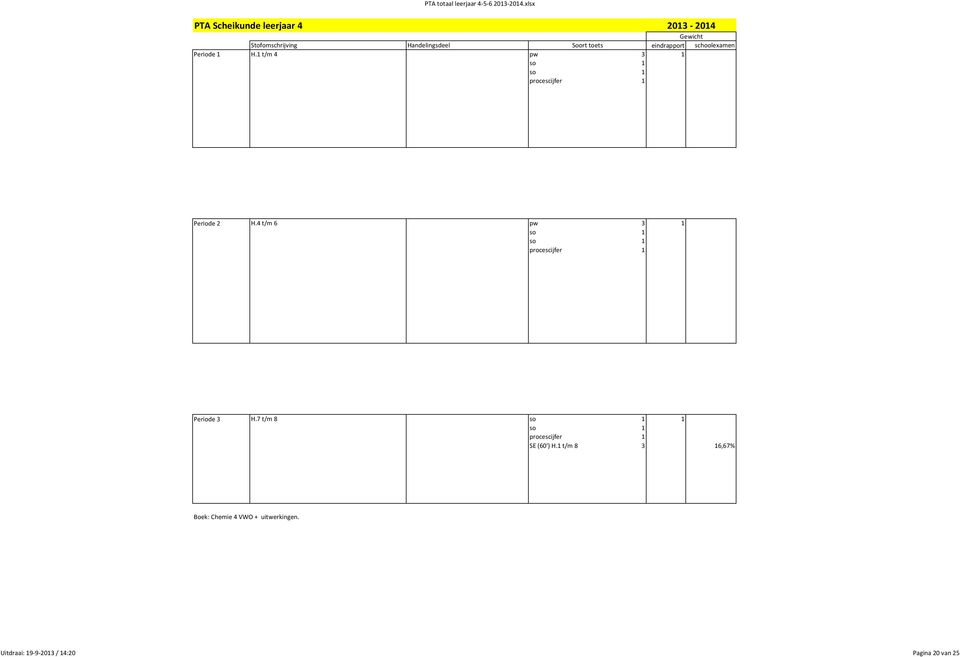 4 t/m 6 pw 3 1 procescijfer 1 Periode 3 H.